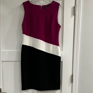Tommy Hilfiger Asymmetrical Color Block Sleeveless Dress - Size 12
